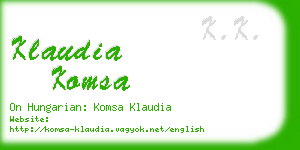 klaudia komsa business card